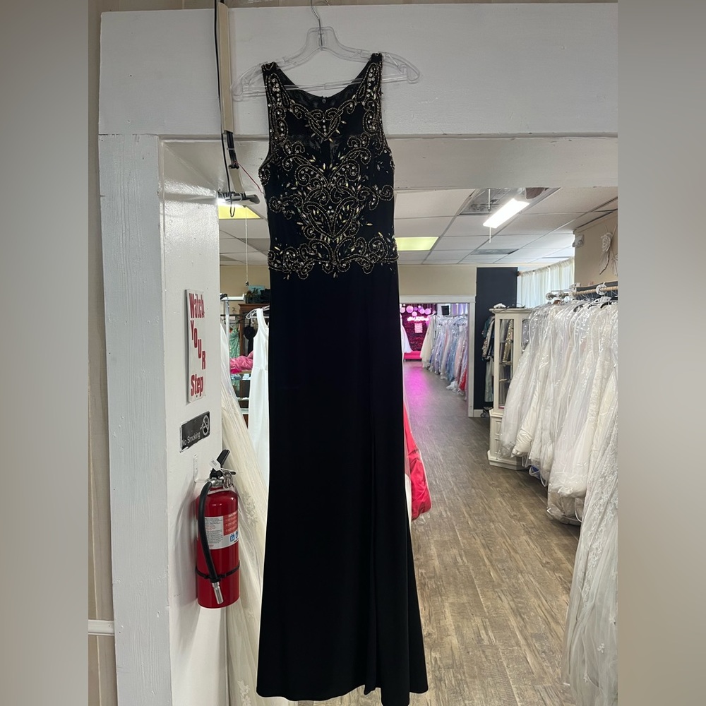 GLS black beaded prom dress